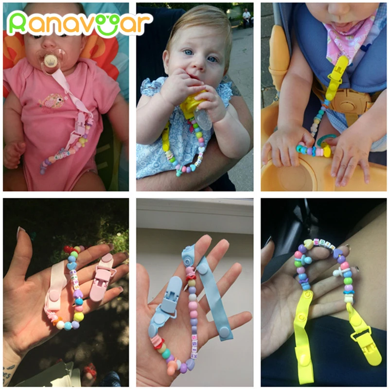 Toddler Baby Hand Made Dummy Pacifier Clip Chain Holder Soother Nipple Strap With Words BABY or KISS Nipple Feeding Supplies Toddler Baby Hand Made Dummy Pacifier Clip Chain Holder Soother Nipple Strap With Words BABY or KISS Nipple Feeding Supplies