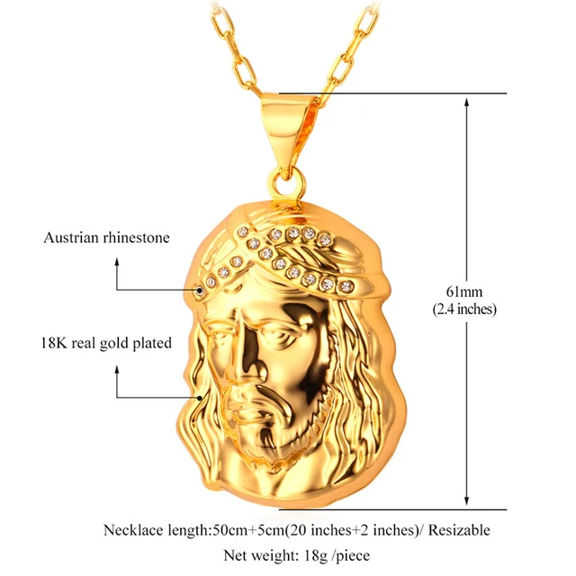 Buy 24K Gold Plated Catholic Round Medal Cross Jesus Christ Crucifix Pendant  Necklace Jewelry at Amazon.in