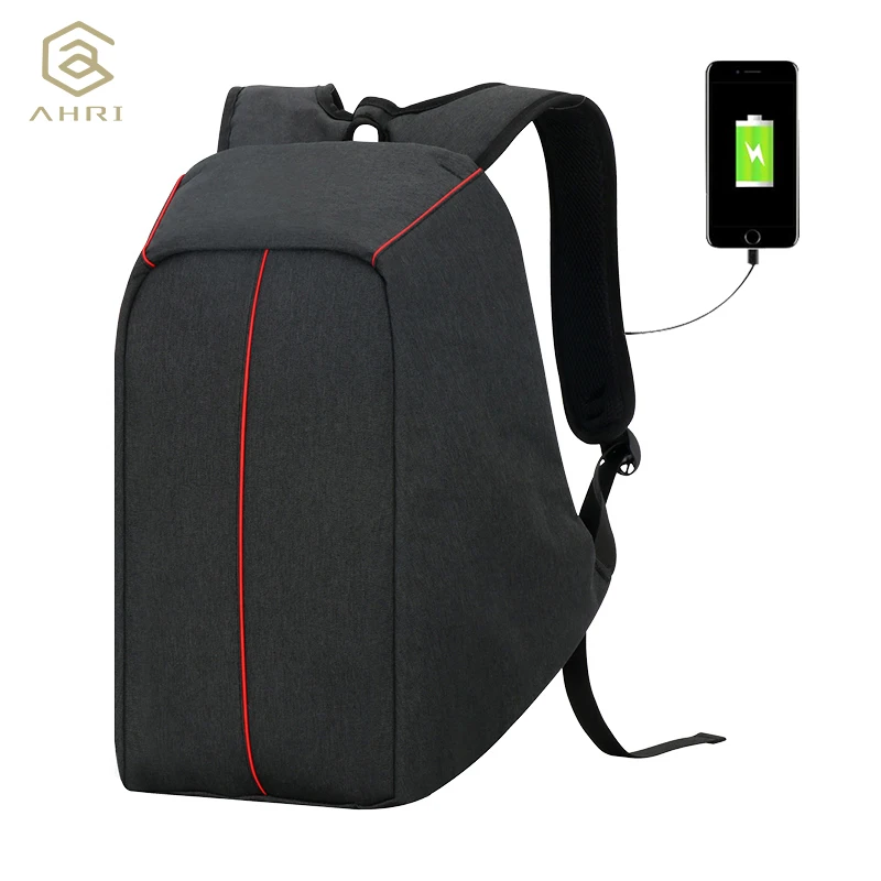 AHRI 2018 New USB Charging Men 15.6inch Laptop Backpacks For Teenager Fashion Male Mochila Leisure Travel Backpack Anti Thief