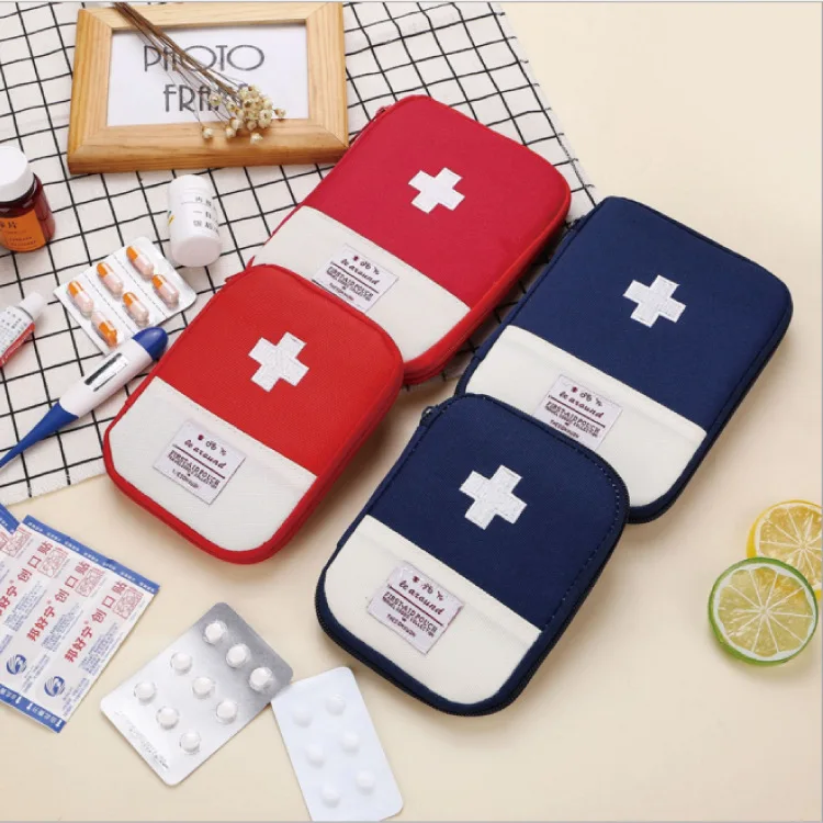 Mini Outdoor First Aid Emergency Medical Bag Medicine Drug Pill Box Home Car Survival Kit Emerge Case Small 600D Oxford Pouch