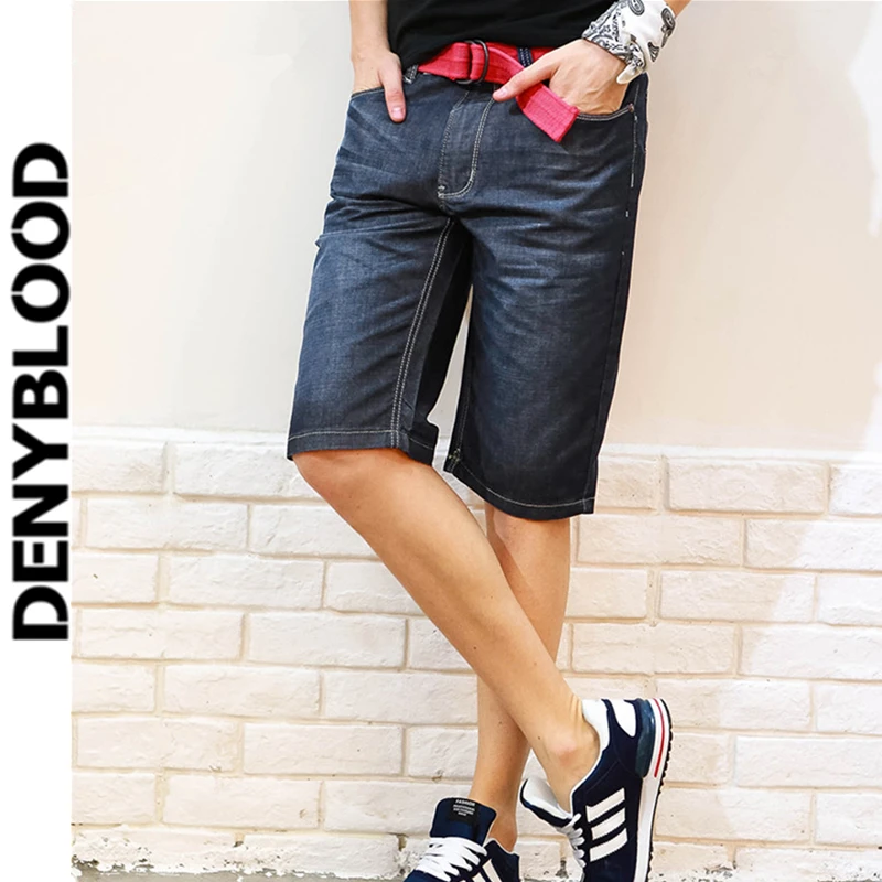 Denyblood джинсы Большие размеры мужские шорты джинсовые шорты синие Черные джинсы Прямые по колено Burmuda мужские повседневные Капри 883