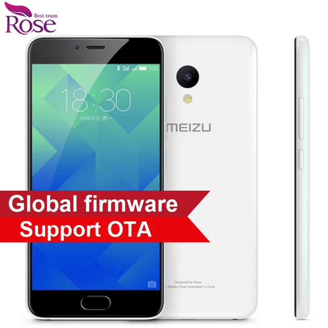 Оригинал Meizu M5 мобильный телефон MTK MT6750 Octa core 2 ГБ оперативной памяти 16 ГБ ROM 5.2 "4 г LTE 2.5D 1280*720 13MP отпечатков пальцев ID 3070mA