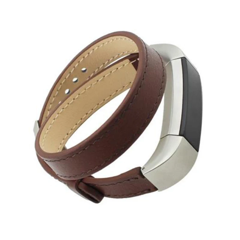 

Replacement Genuine Leather Band Strap Bracelet For Fitbit Alta Fitness TrackerColour:Brown (Double Tour)