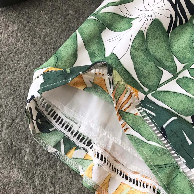 Boho короткий женский комбинезон пляжное V образным вырезом с низким на спине в