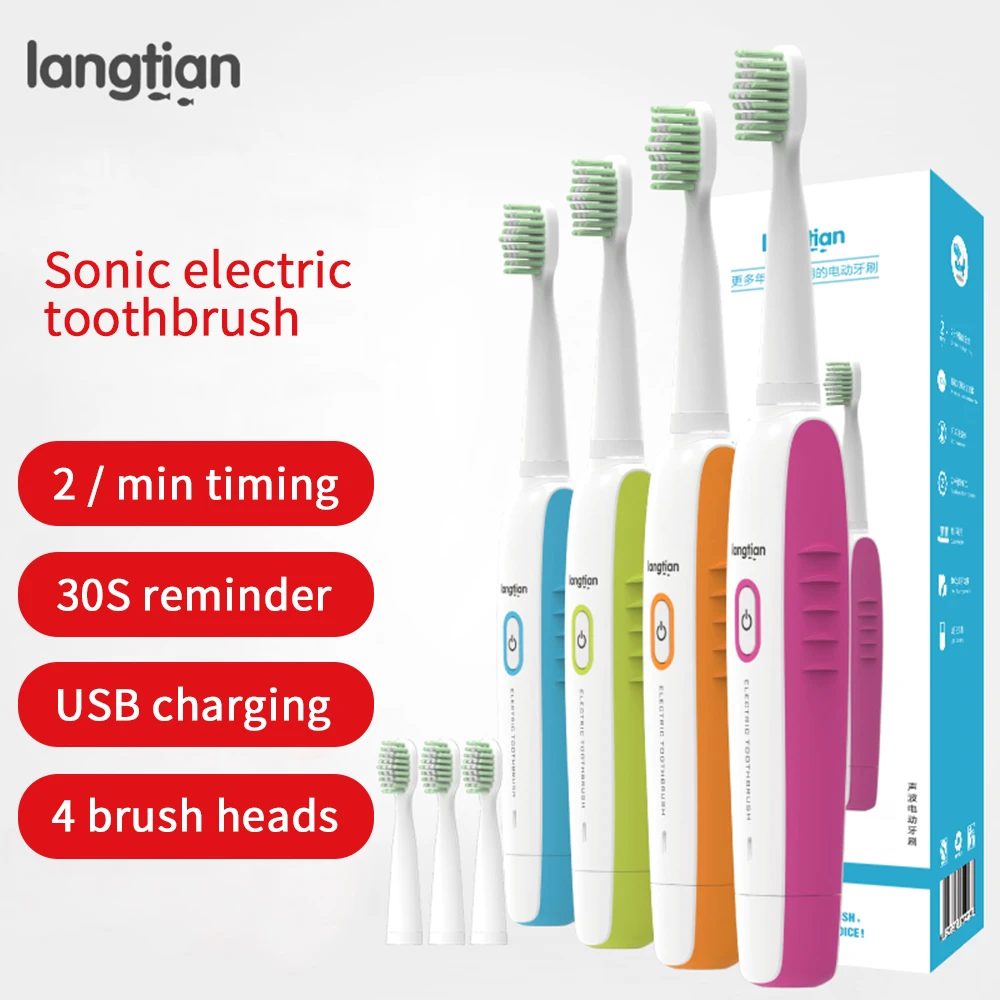 Langtian Sonic электрическая зубная щетка ультразвуковая умная USB перезаряжаемая