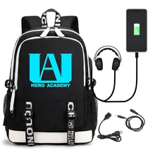 2019 Luminous Backpacks Anime Letter Print Backpack USB Laptop Backpack For Boys Girls Large School Bags Travel Knapsack Escolar new anime we bare bears backpack black shoulder laptop bags knapsack packsack travel student school bags boobkag otaku