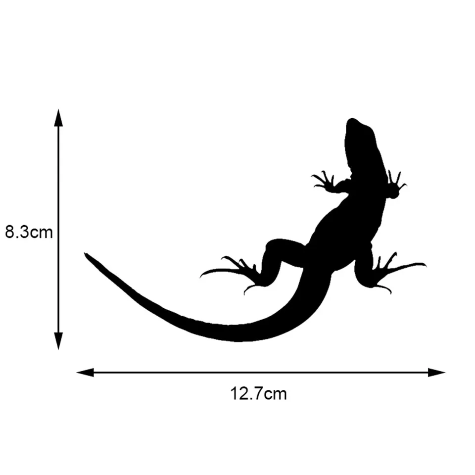 12.78.3CM Vivid Lizard Salamander Pattern Vinyl Car Styling Funny Animal Car Stickers  BlackSilverLaser (1)