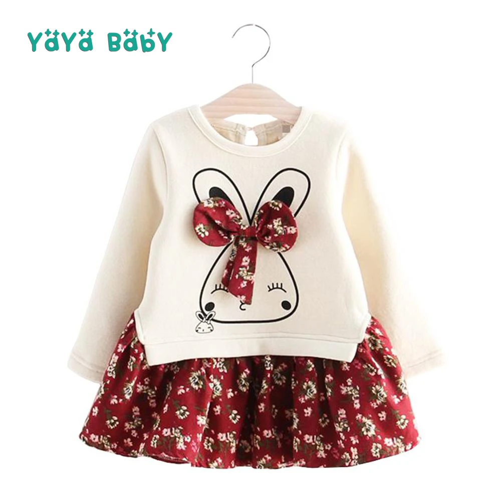 

1 2 3 4 5 6 Year Girls Dress 2018 New Flower Printed Baby Children Princess Dresses Long Sleeve Autumn Winter Kids Clothes