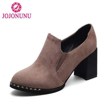 

FITWEE Women Ankle Boots Square High Heel Boots New Spring Round Toe Fashion Short Boot Office Casual Shoes Women Size 32-43