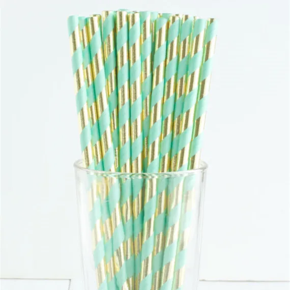 Мятная фольга столовые приборы с позолотой мрамор с бумажные золотистые тарелки салфетки для стаканчиков воздушные шары для стола для украшения детского душа свадебный душ - Цвет: 25 Pink Gold Straw