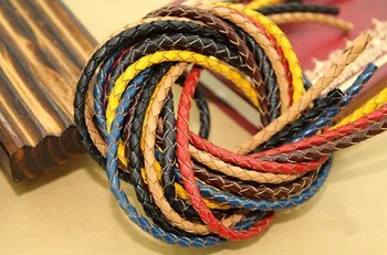 

3mm Braid Genuine Round Leather Cord/strips/string 18colors DIY Jewelry Necklace Bracelet Making String free shipping 10m