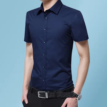 

Asian Size S - 5XL Pure Color Men Shirt Short Sleeve Summer Shirt Men Slim Design Mens Shirts