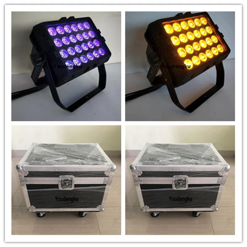 8pcs with case 24pcs x 18w rgbwa uv 6 in 1 DMX City Color blinder washer light waterproof ip65 led city wall wash led light