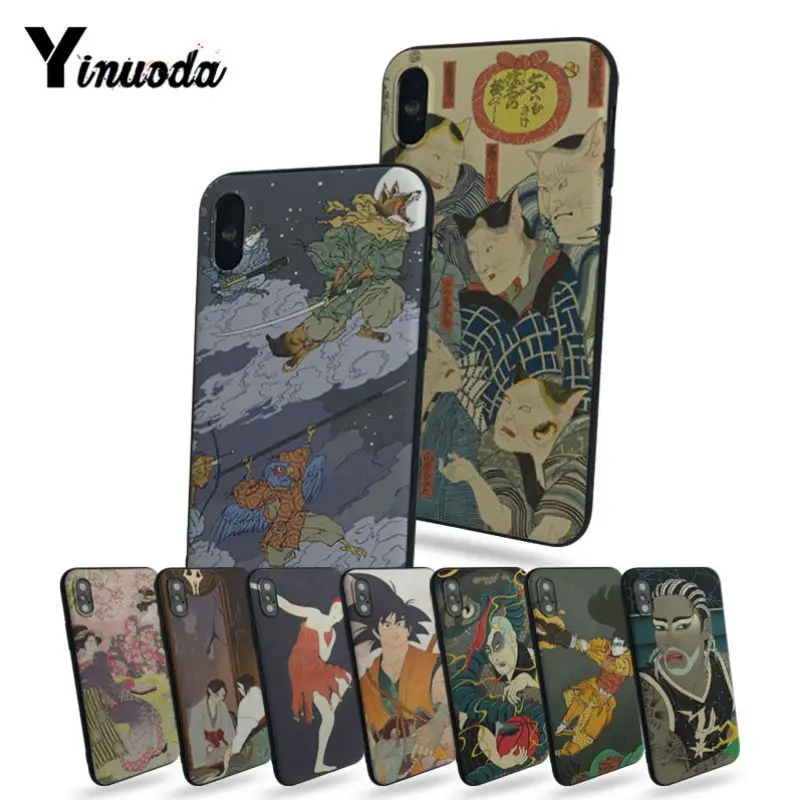 

Yinuoda Ukiyo e Japanese style Art Pattern tpu Soft Phone Case For iphone 7 7plus X 8 5 5s 6s 6s Plus Mobile phone cover