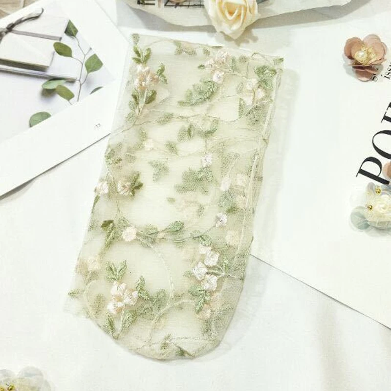 2 пары для женщин кружево сетки цветочный носки из сетчатого материала цветок вышивка чулочно-носочные изделия