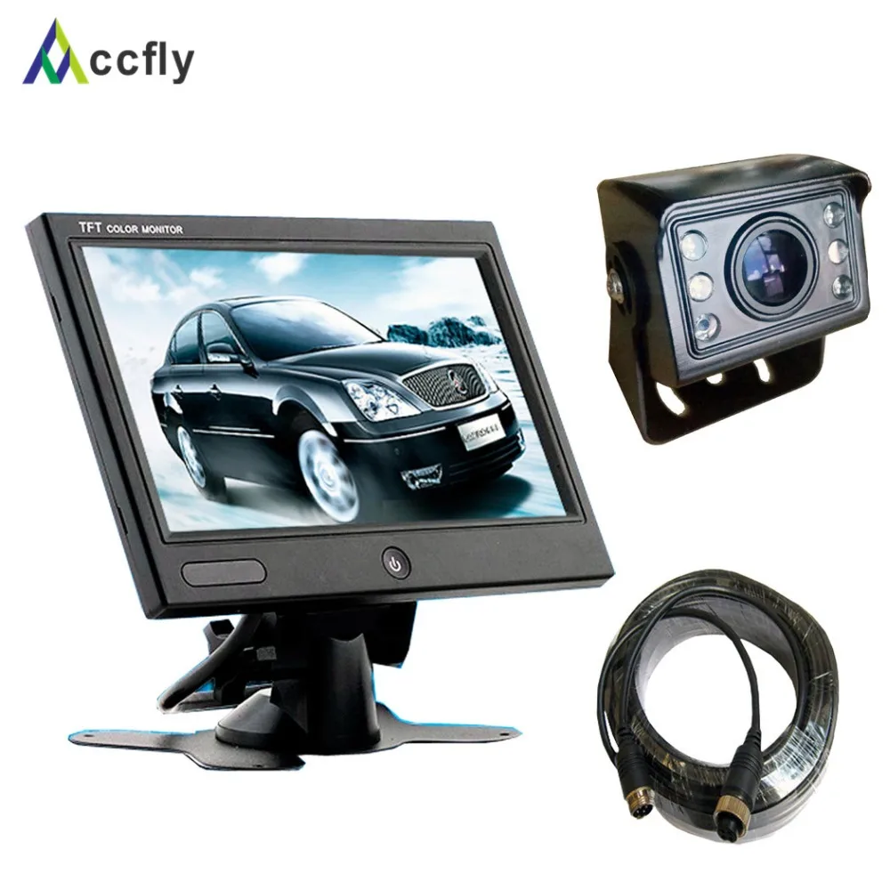 

ACCFLY 7" TFT LCD Color HD Screen Display Monitor/HD CCD Reversing reverse rear view camera/ 66FT Connection Truck bus