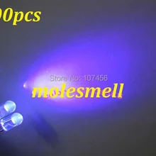 100 шт, толщина 3 мм, без бортов фиолетовый светодиодный лампы 3 ММ ультрафиолетовый круглый светодиодный фонарь лампа резисторы для поверхностного монтажа