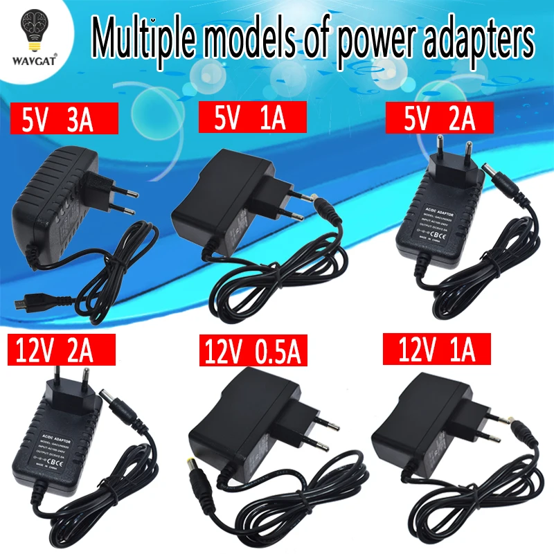 100-240V střídavého na stejnosměrný energie adaptér poskytnout nabíječka adaptér 5V 12V 1A 2A 3A 0.5A EU kolíček 5.5mm x 2.5mm stejnosměrný kolíček mikro USB pro arduino