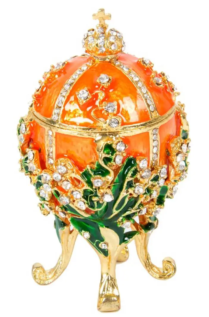 QIFU Новое поступление домашний декор Faberge яйцо 1898 ландыши копия яйца для домашнего декора - Цвет: Orange