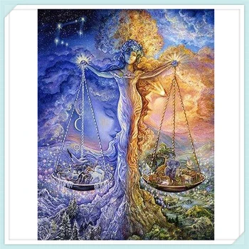 

The Libra & fairy,DIY 5D Diamond Embroidery Mosaic Full Square/round Diamond Painting Cross Stitch Kits Home Decoration YF895
