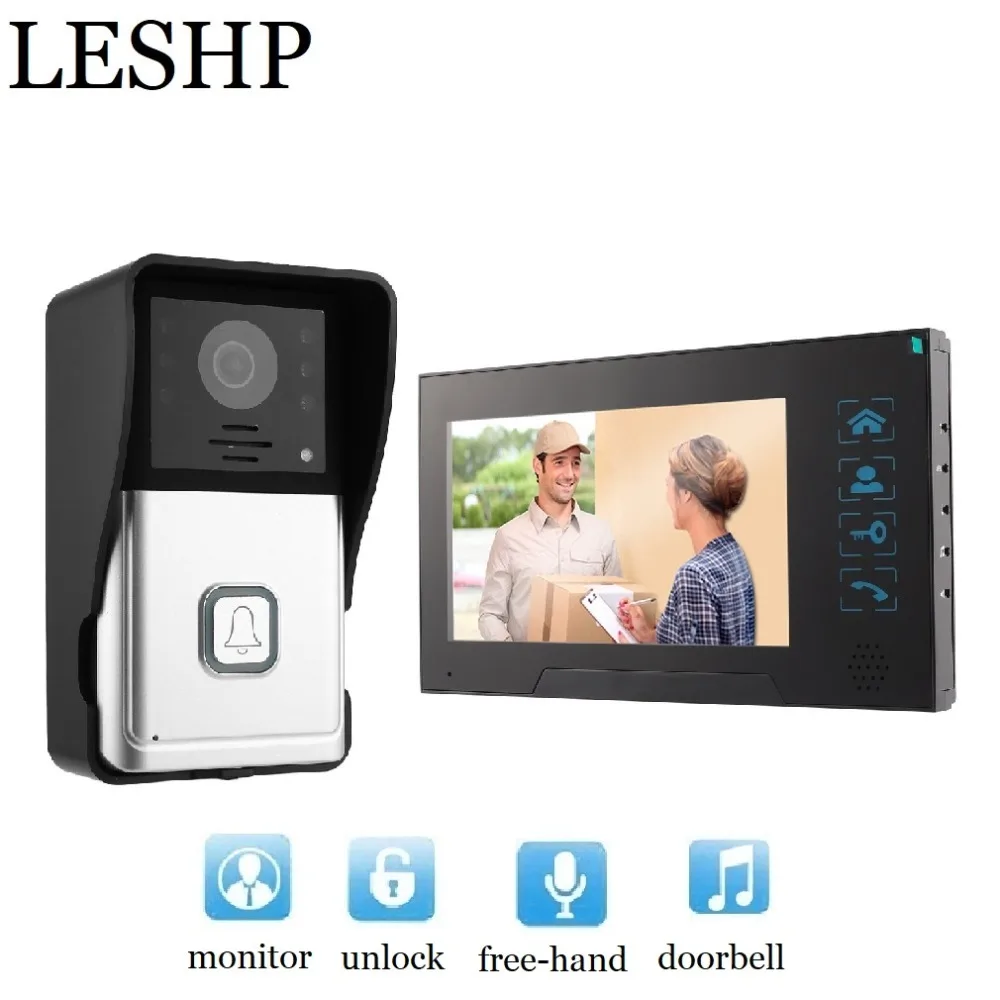 

7 Inch Color TFT Video Door Phone System Visual Intercom Doorbell Indoor Monitor Outdoor Infrared Camera Clear Pictures Wired