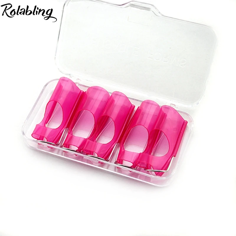 

Rolabling Nail Art Forms 5pc Pink Dual Forms Fashion Tips For Nail Gel Nail Accessories Paper Protector Nail Shape