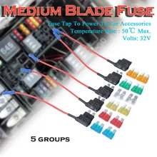 5 шт. automotri Автомобильная вставка-предохранитель мини Add-a-circuit Средний 12 в держатель страховка ATM, APM лезвие Авто низкий профильный лист стиль в линии