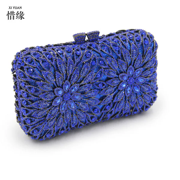 XIYUAN бренд Металл Minaudiere клатч Серебряные вечерние сумочки с кристаллами для женщин Socialite вечерние сумка на выпускной бал свадебные клатчи свадебные сумочки