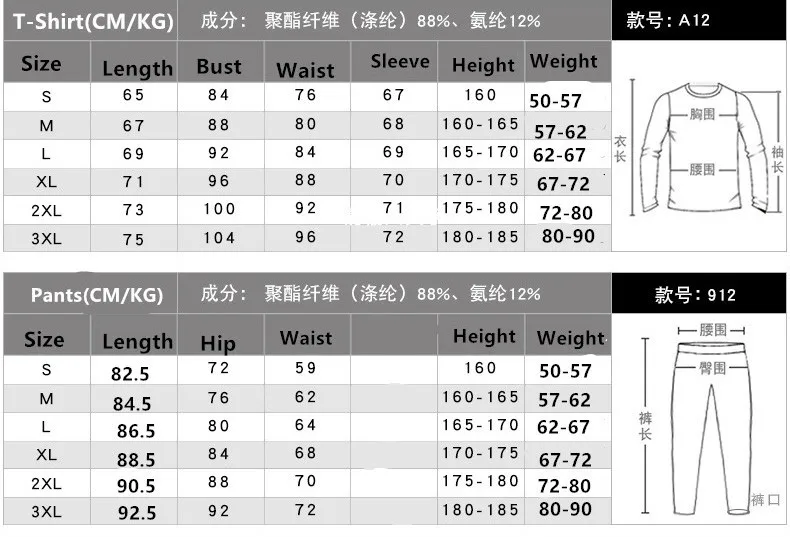 Man Compression Sports Suit Quick drying Perspiration Fitness Training MMA Kit rashguard Male Sportswear Jogging Running Clothes (29)