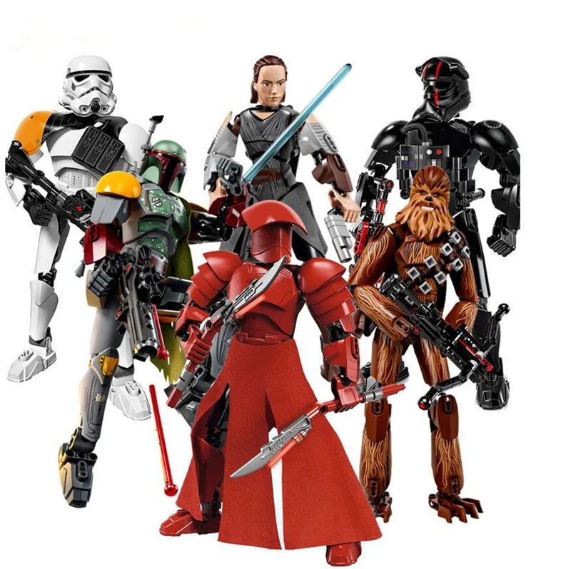 

New Star series the Stormtrooper Range Trooper Han Solo Elite TIE Fighter Pilot Rey model Building Blocks action figure toys