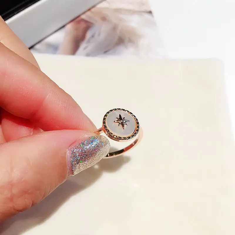 Высокое качество Мода Круглый натуральный корпус астральное кольцо для женщин розовое золото цвет Bague ювелирные изделия