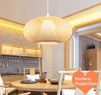 

Classical rustic hand knitting bamboo round Pendant Lights Modern vintage E27 LED lamp for porch&parlor&stairs&corridor LHDD025