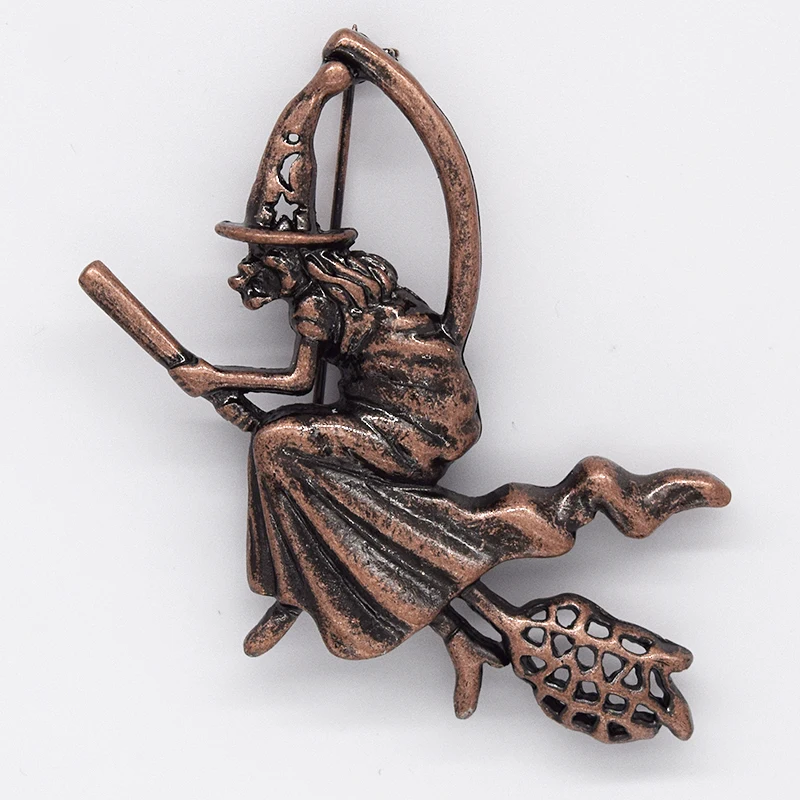 Модная брошь булавка ведьмы позолоченная антикварная Медная C2532 C|brooch fashion|fashion