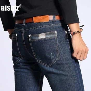 

Aismz four season New style men's casual High Quality Slim Fit Trousers elastic men Jeans Fashion Classic Denim Skinny Jeans men