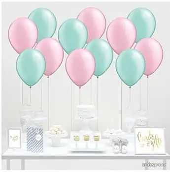 

60pcs 10inch Blush Pink and Mint Green latex balloon Wedding Birthday Party Baby Shower Graduation Decoration