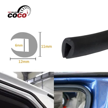 

78" 200cm Window Door Seal Strip Black Edge Trim Rubber 12x11mm U Channel Car Truck Trailer Camper Sound Pillar #61