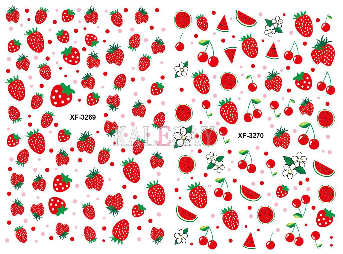 Авокадо, клубника, наклейки для ногтей, s, художественные наклейки, наклейки на заднюю часть, клеевые наклейки для дизайна, маникюрные декоративные Стикеры для ногтей, цветок, ягоды