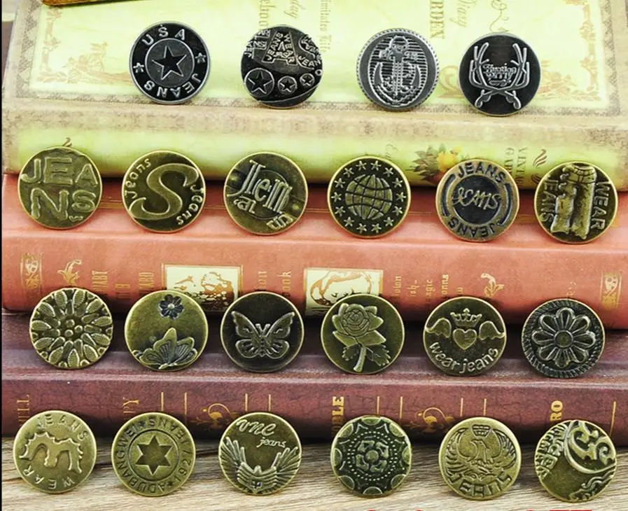 

17mm 50 pieces Free shipping pants h button jeans buttons metal buckles bronze clasp