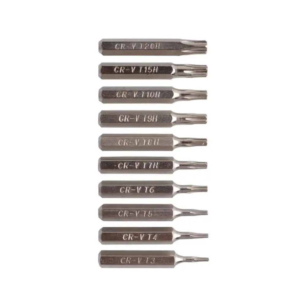 

Flexsteel Good Quality 10pcs Cr-V Torx Bit Driver Set Including T3,T4,T5,T6,T7,T8,T9,T10,T15,T20(T6-T20 Security torx)