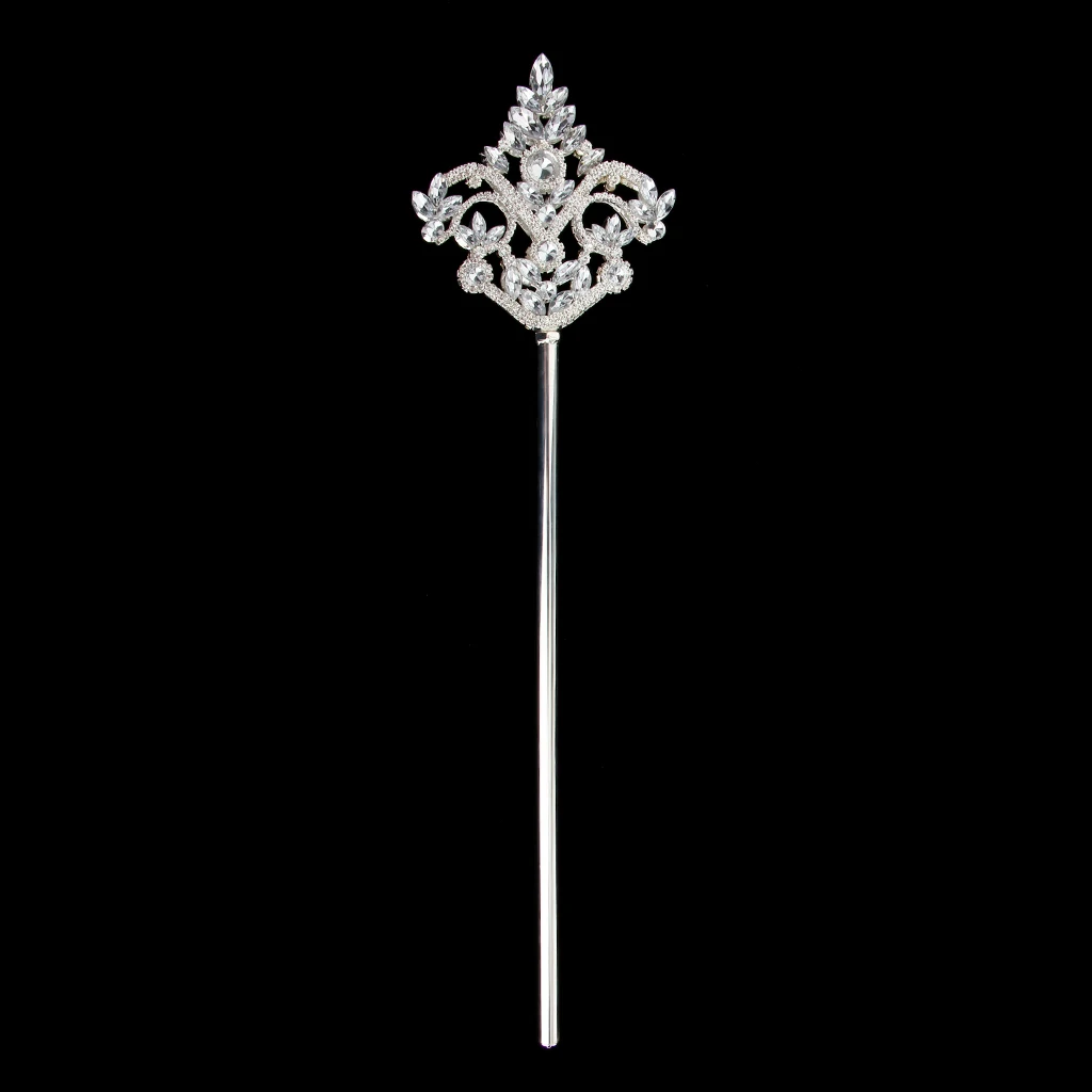Silver Fairy Princess Queen Magic Wand Scepter Bridal Scepter Wedding Party DIY Decoration Accessory Photo Prop 