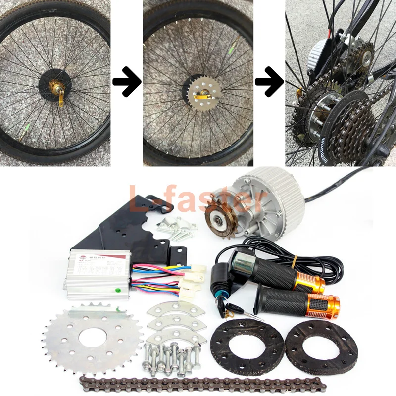 

450W Newest Electric Bike Left Drive Conversion Kit Can Fit Most Of Common Bicycle Use Spoke Sprocket Chain Drive For City Bike