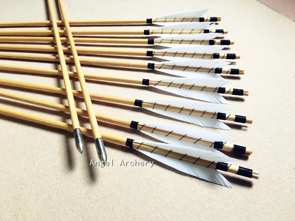 

One dozen Traditional Wooden Arrows Hunting Archery Turkey Feathers Arrow For Longbow Compound Bow