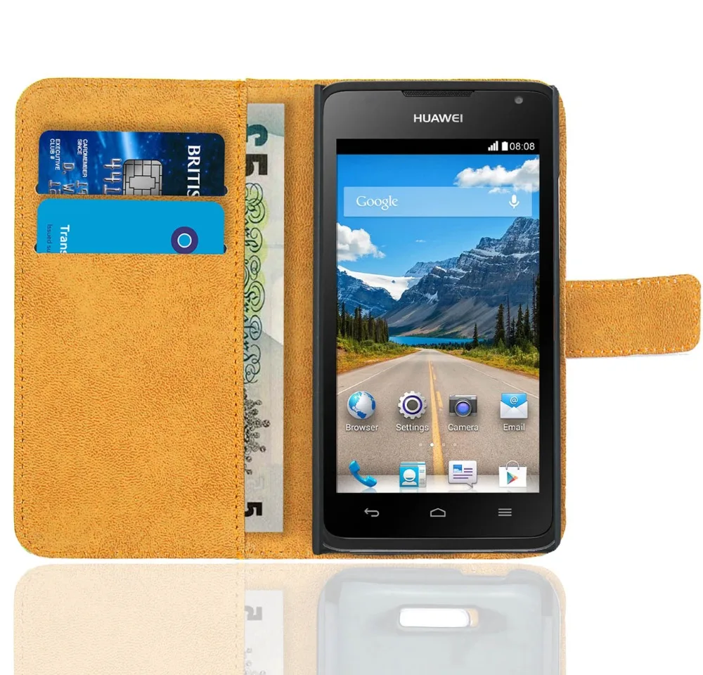 Чехол для Huawei Ascend Y530 кожаный чехол бумажник с подставкой и узором