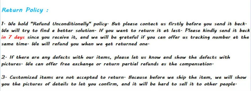 return policy