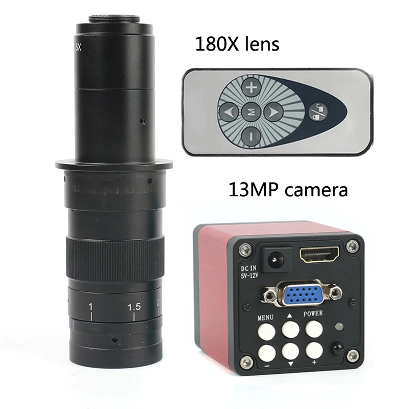 720P 13MP 1/3 &quotHDMI VGA 60F/S промышленный видео микроскоп Крепление камеры + 180X 300X