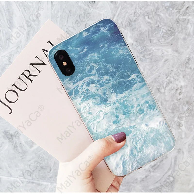 Чехол MaiYaCa Blue sea DIY с красивыми рисунками для телефонов iPhone 7 7plus X XS MAX 6 6S 8 8Plus 5 5S XR