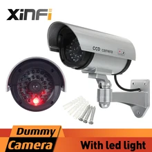 XINFI High-Quality Fake Camera AA Battery Powered Indoor/Outdoor Dummy Security Camera Bullet Fake CCTV Surveillance Camera