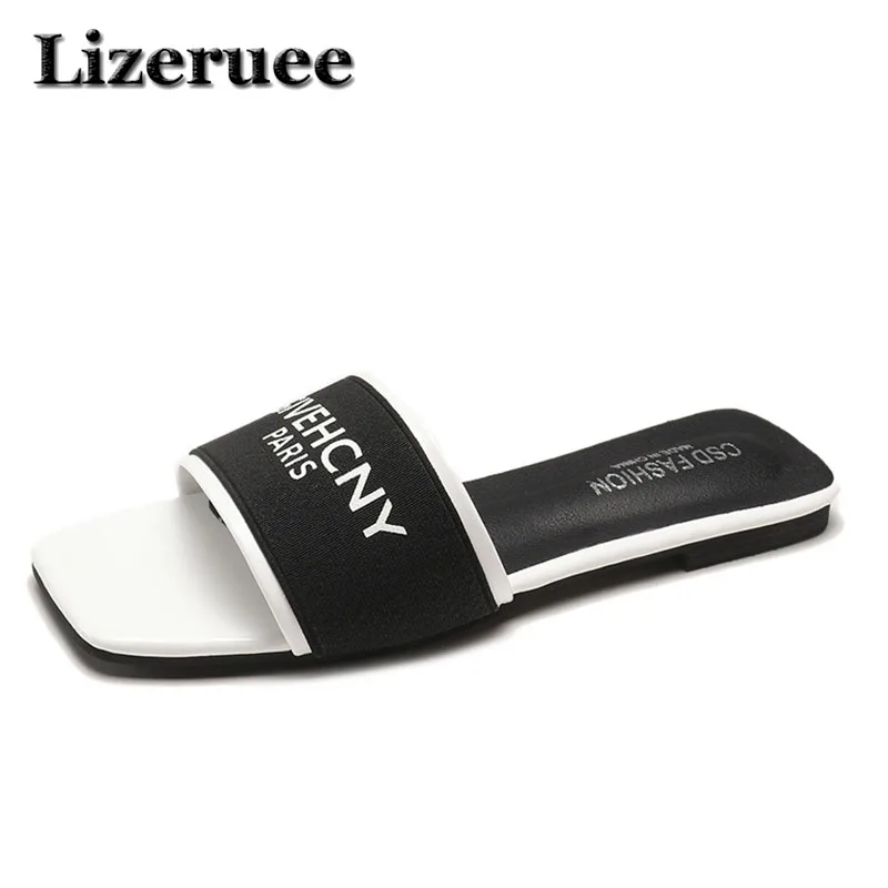 

Summer Women Slippers Simple Letter Design Flip flop Comfortable Fashion Outside Beach Slippers Non Slip Home Casual Shoe ME215