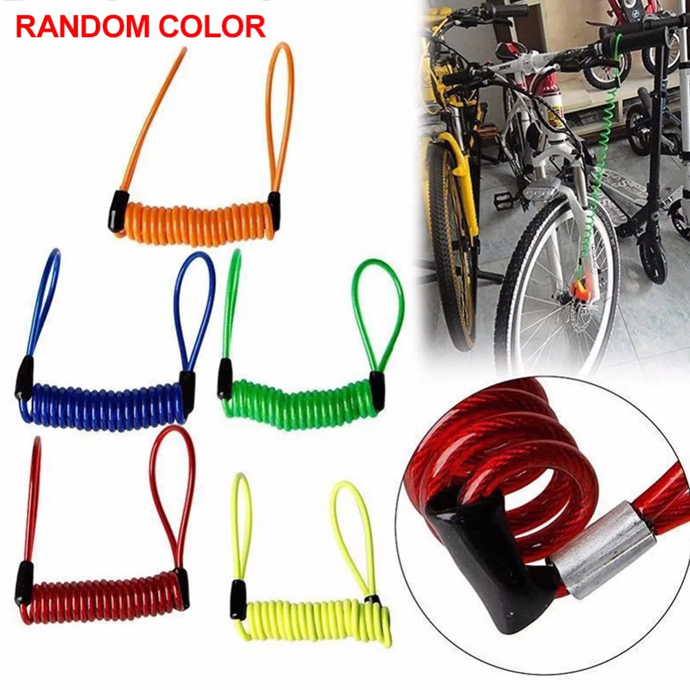

1PC 1.2M Safe Cover Helmet Motorcycle Disc Lock Cable Anti-theft Protective spring Reminder Rope Flexible Creative travel Wire R