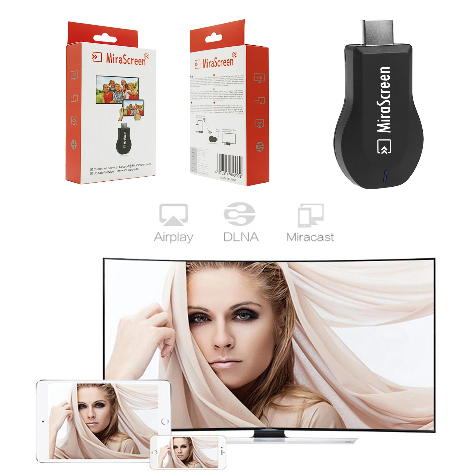 Mirascreen мини беспроводной airplay dongle 1080P HDMI DLNA дисплей Wi-Fi tv stick потоковая передача медиа для ios android Мобильный планшет